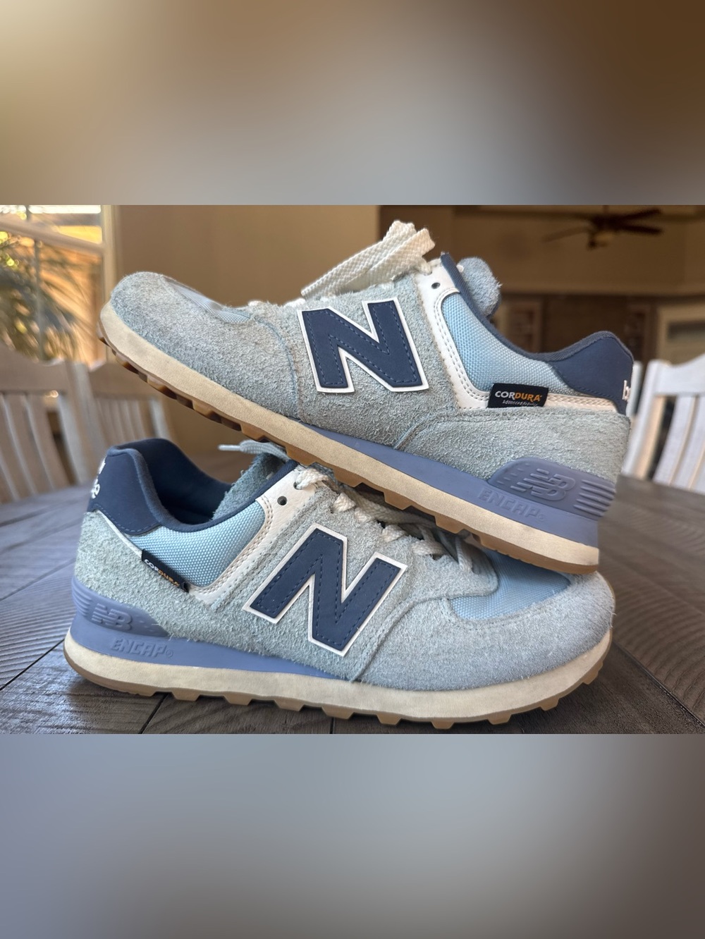 New Balance 574 Suede - Mesh Light Blue Sneakers Women’s Size 9/Men’s Size 7.5